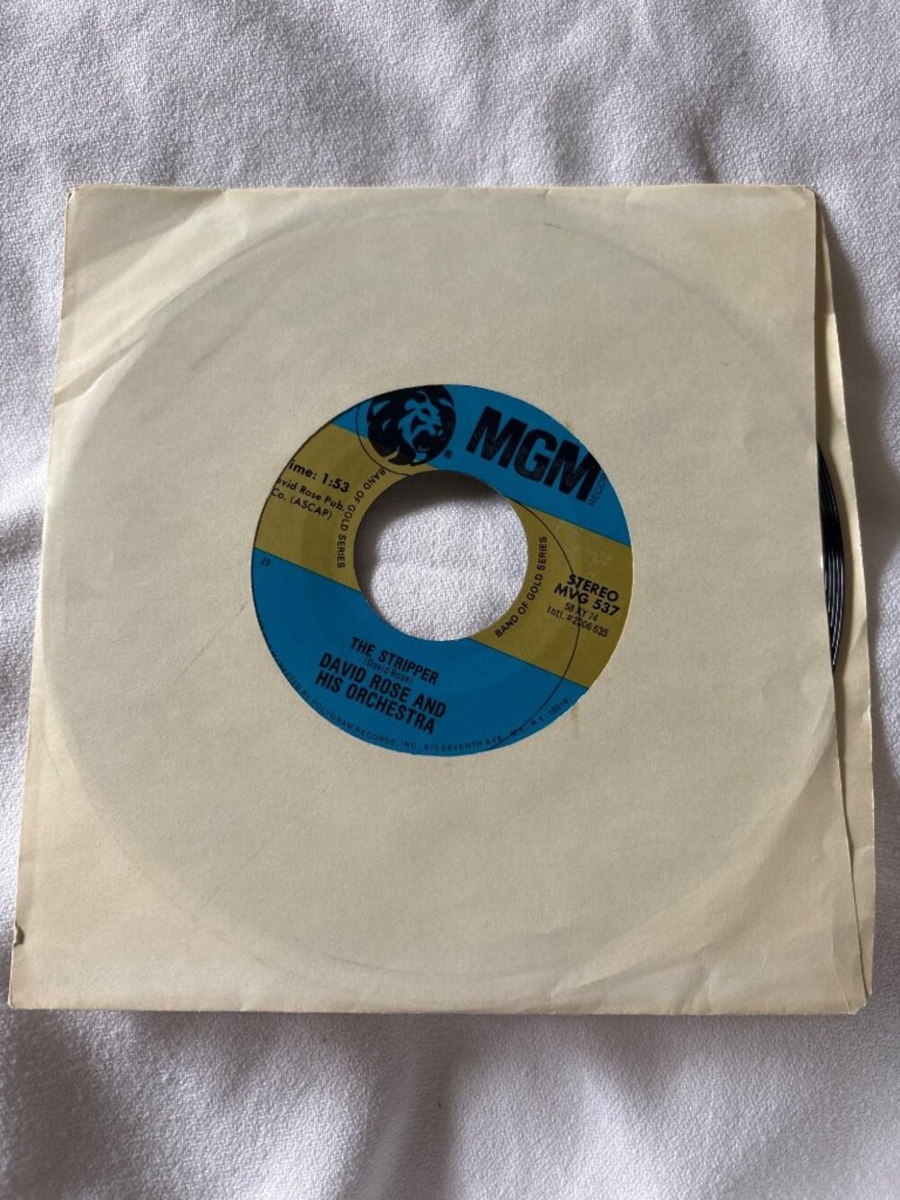 David Rose & His Orchestra 7" Vinyl Record The Stripper / Love Is A Many Splendo